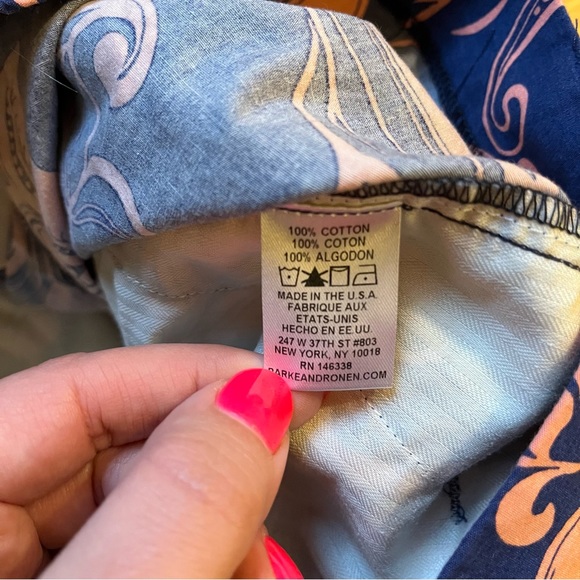 Parke & ronen navy printed shorts size 28 - Picture 4 of 4